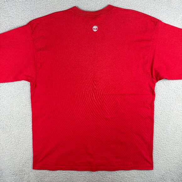 Vintage Timberland Shirt Mens Extra Large Red Puff Logo Heavy Tee Made In USA 1 - Picture 3 of 11
